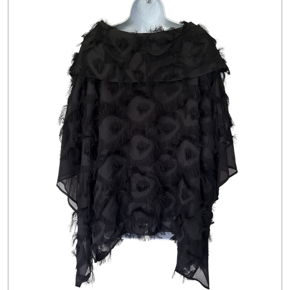 IC Collection Black Eyelash Tunic Caftan Sleeve Excellent Size L - Picture 3 of 9